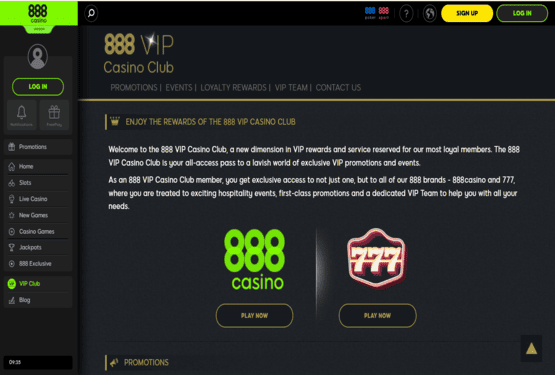 888 Casino VIP program