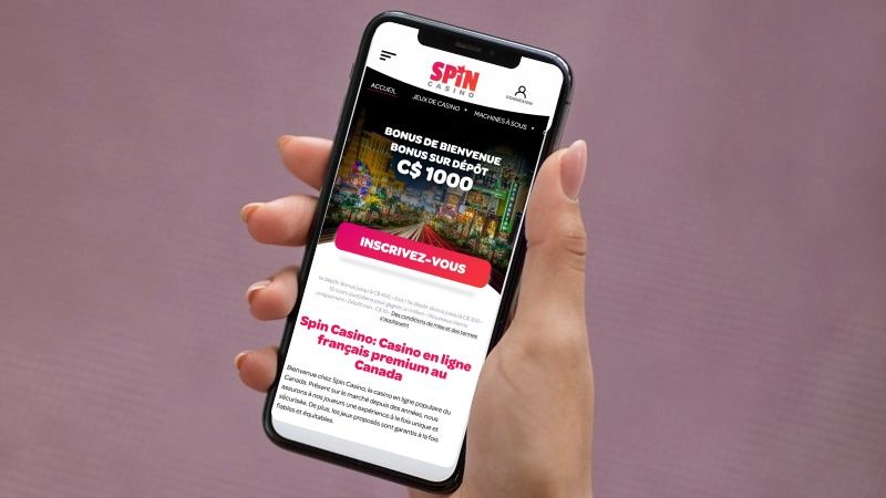 Mobile screen of Spin Casino