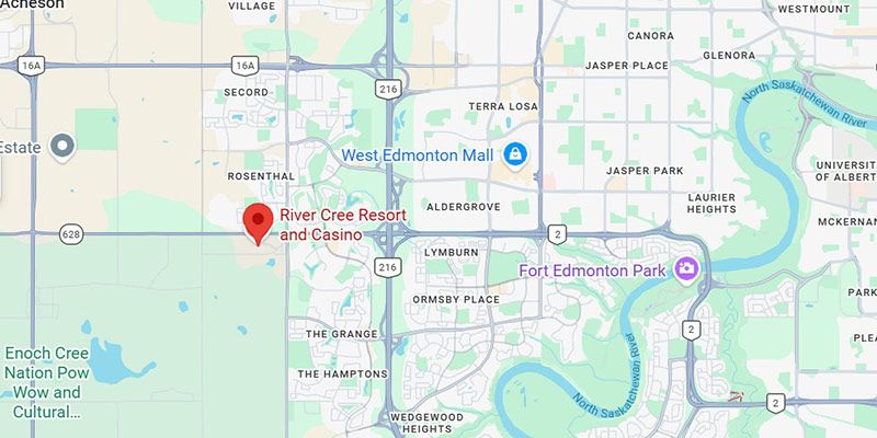 River Cree Resort and Casino on the map