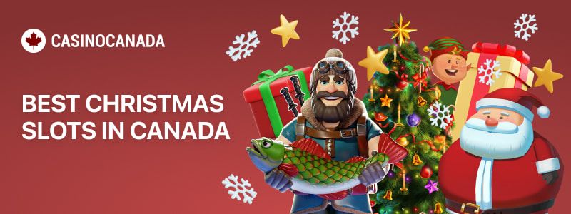 Banner of the best Xmas slots with Casino Canada logo