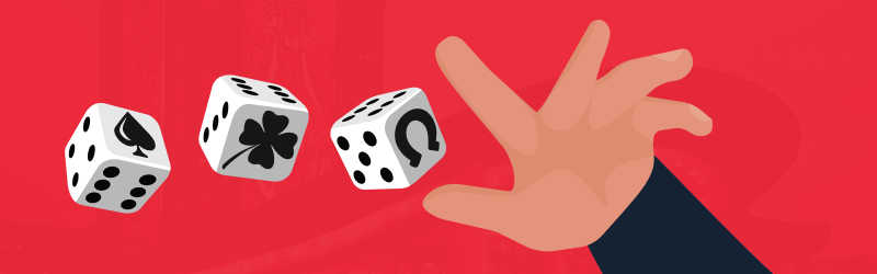 Banner with craps strategy illustration