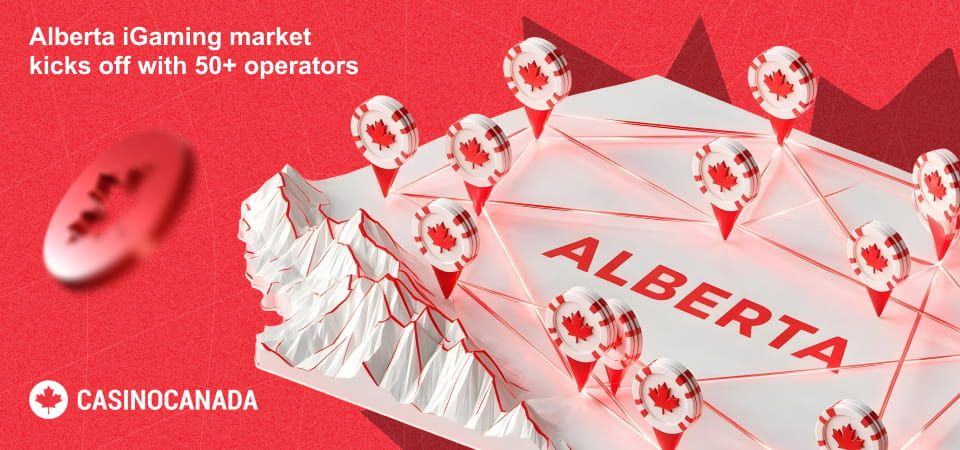 Alberta province on the map and Casinocanada logo