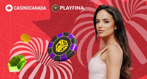Alona Sereda portrait, and Casinocanada and Playfina logotypes