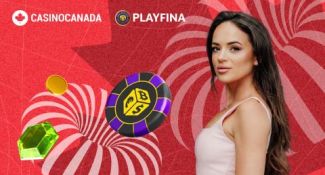 Alona Sereda portrait, and Casinocanada and Playfina logotypes