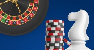 Image de la roulette et des jetons de casino