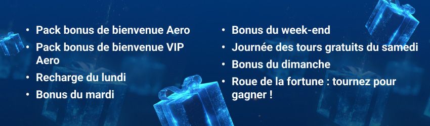 Aerobet Casino - liste des bonus