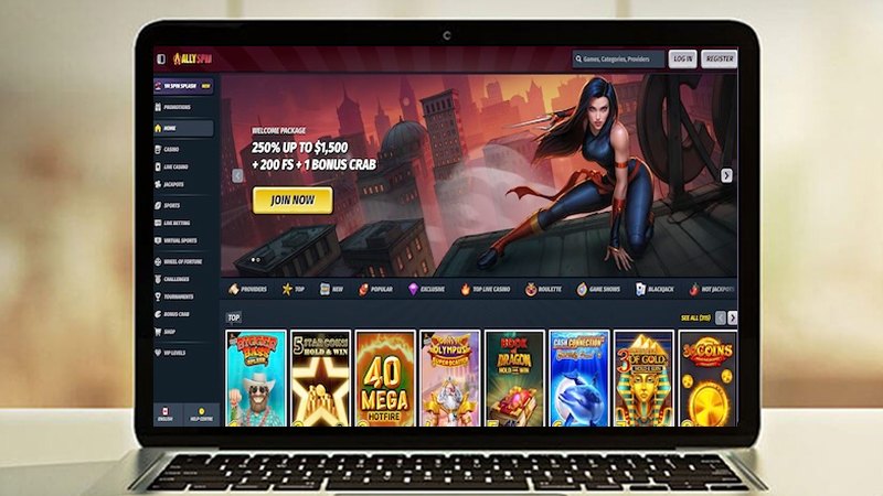AllySpin Casino main page