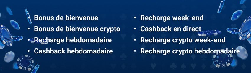 Wyns Casino - liste des bonus