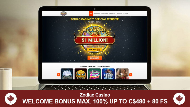 Image of main page of Zodiac Casino