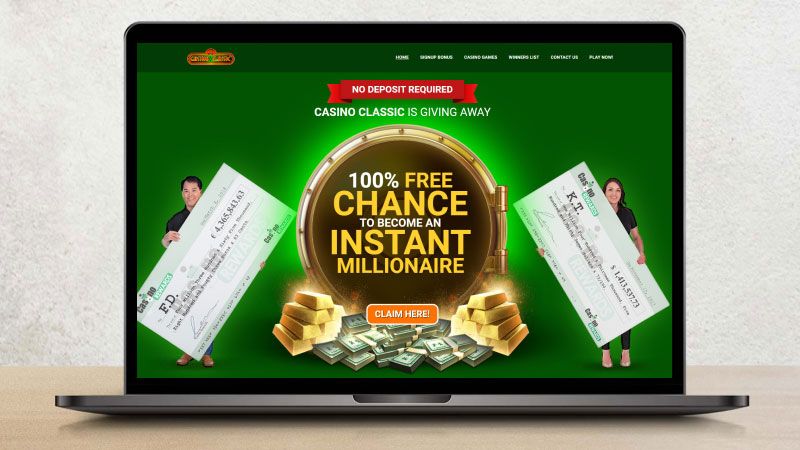 Laptop screen with Casino Classic screenshot