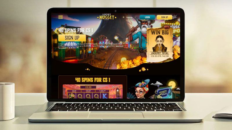 Laptop screen with Lucky Nugget screenshot