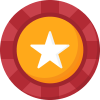 rounded badge with a star inside it