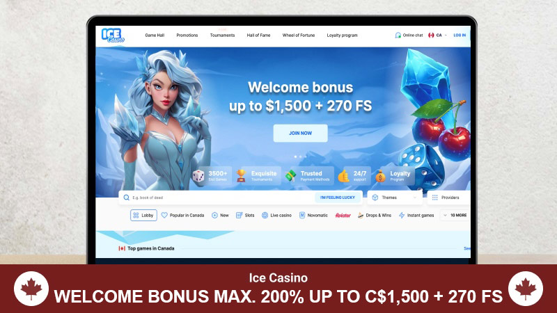 ICE Casino main page