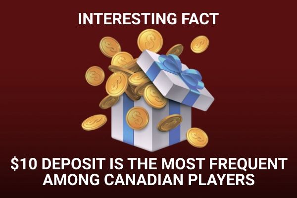 $10 is the most common deposit in Canada