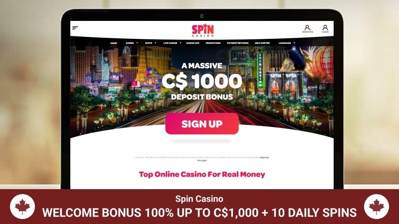 Spin Casino main page