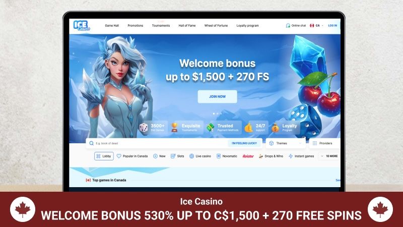 ICE Casino main page