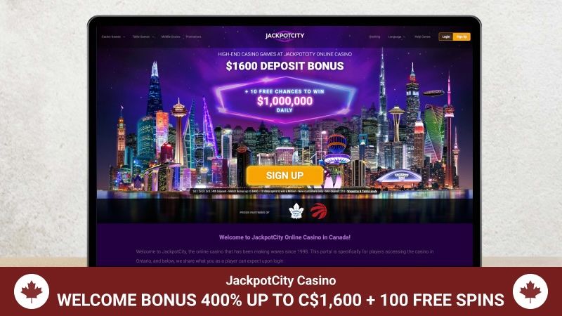 Jackpot City Casino main page