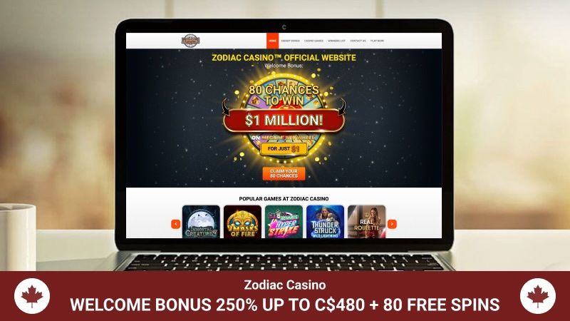 Zodiac Casino main page