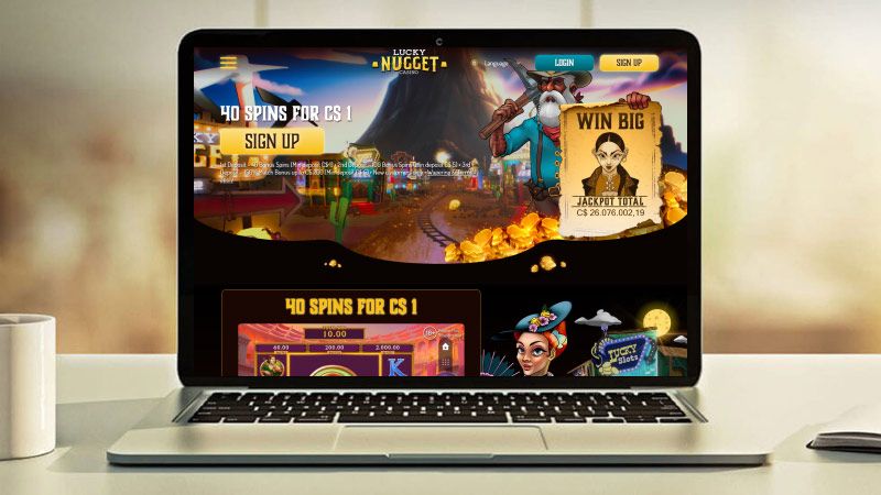 Laptop screen with Lucky Nugget screenshot