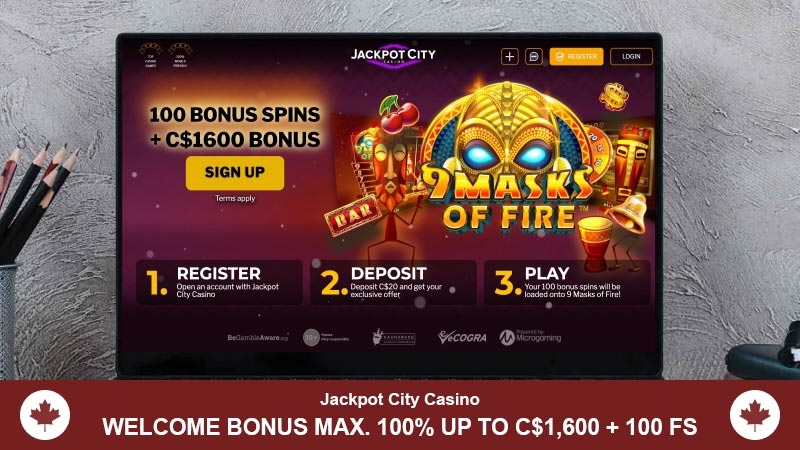 Jackpot City Casino main page