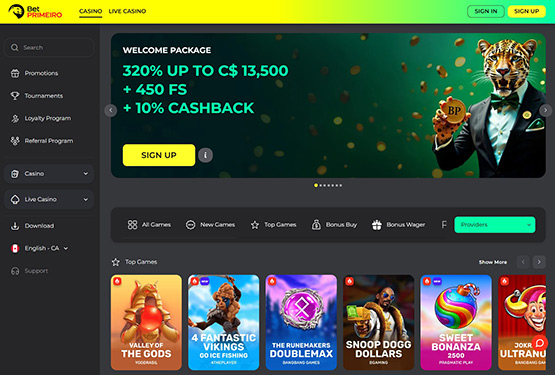 BetPremiero Casino - Main Page