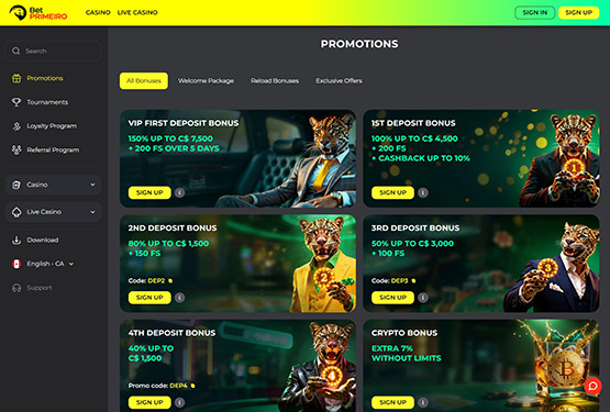 BetPremiero Casino - Promotions