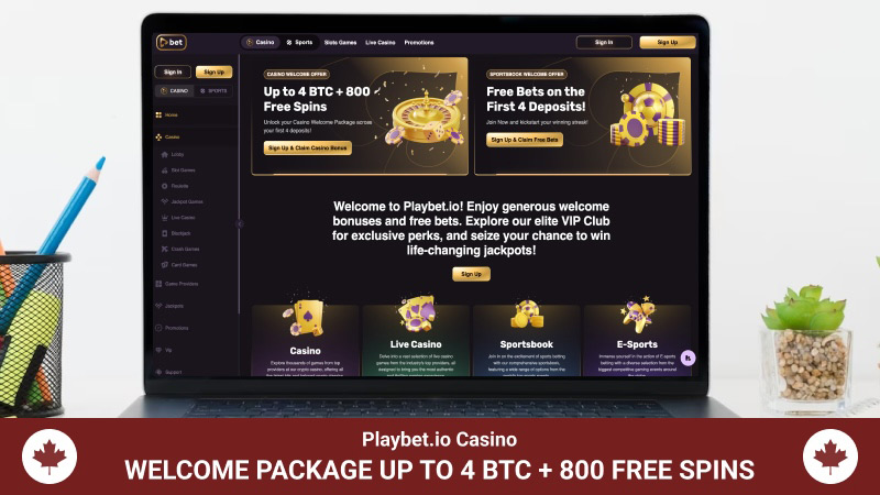 Playbet.io Casino sign up page with bonus offer information