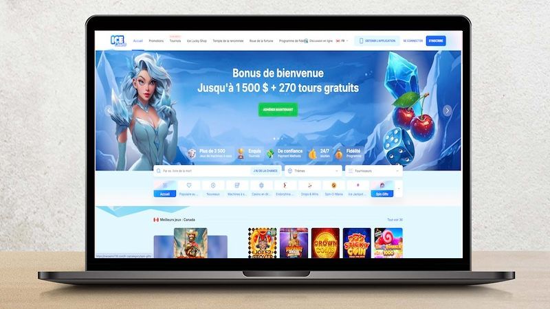 Page principale de Ice Casino