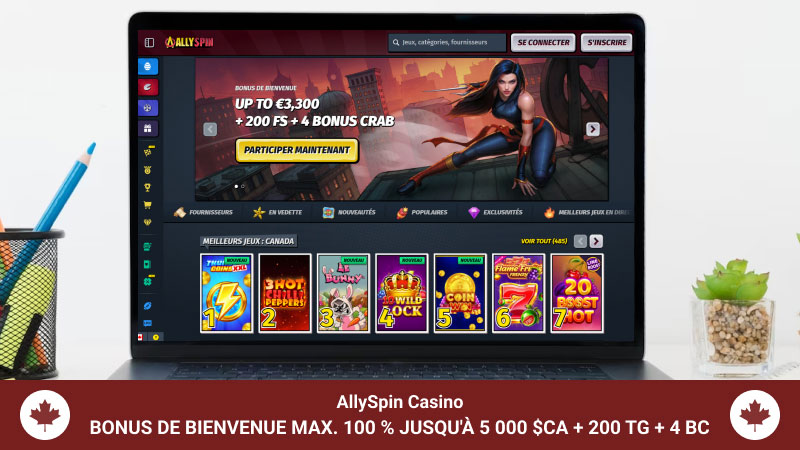 Page principale du casino Allyspin