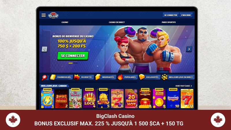 Page principale du casino BigClash