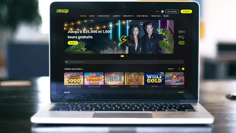 Page principale du casino Bluffbet