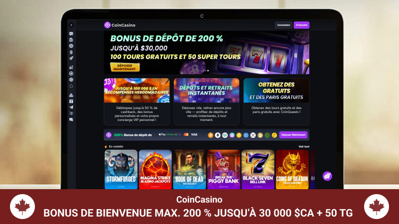 Page principale du CoinCasino