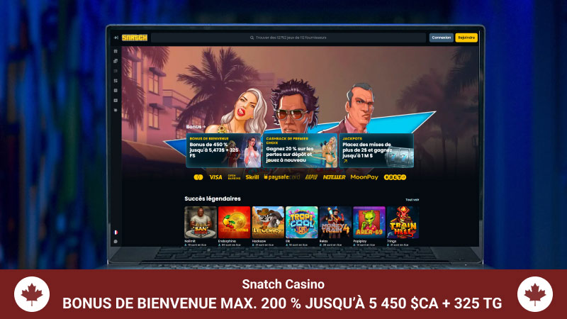 Page principale du casino Snatch