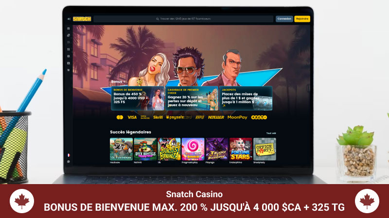 Page principale du casino Snatch