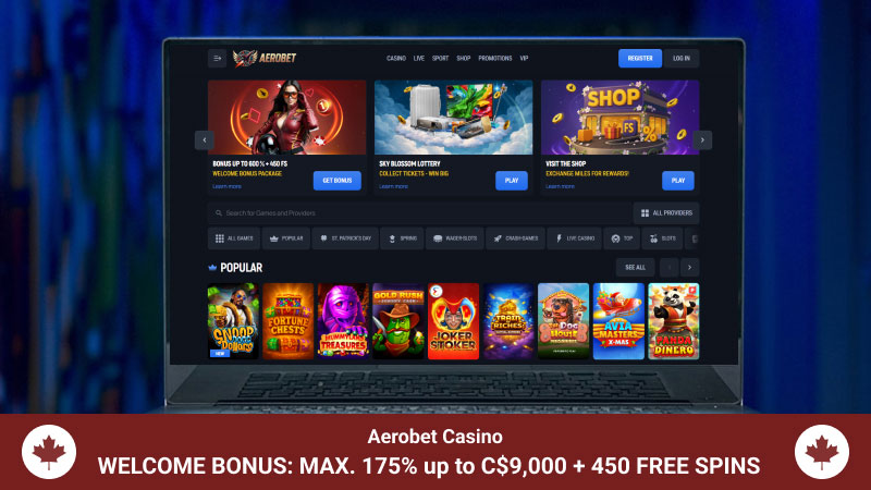 Aerobet casino main page