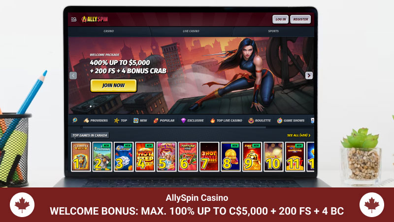 Allyspin Casino main page