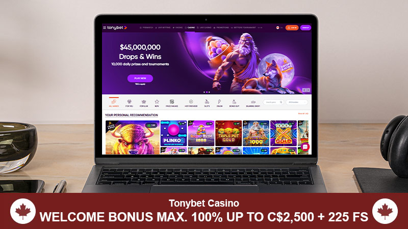 Tonybet casino main page