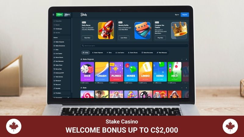 Stake Casino main page