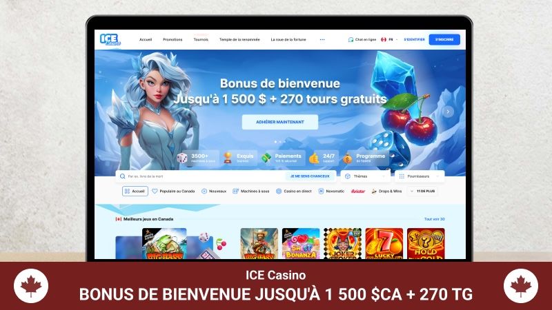 Page d'accueil de ICE Casino