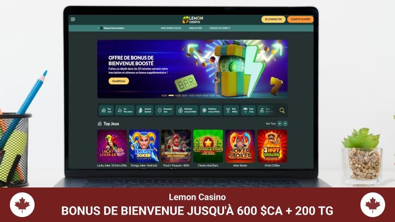 Page d'accueil de Lemon Casino