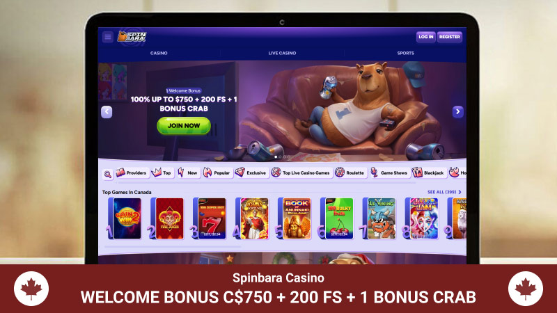 Spinbara Casino main page