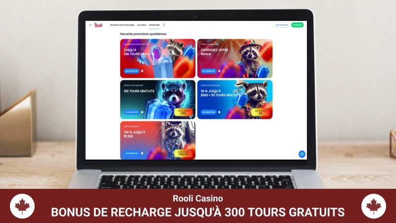 page des bonus du Rooli Casino