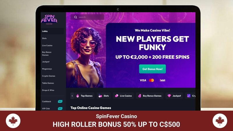 Spinfever Casino main page and welcome bonus