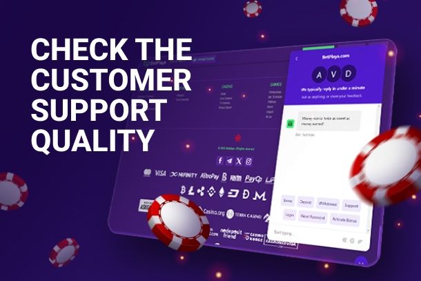 Image encouraging to check casino customer support