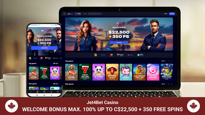 Jet4Bet Casino main page mobile and desktop