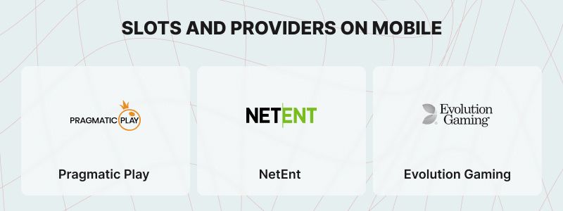 Logos of providers at mobile casinos