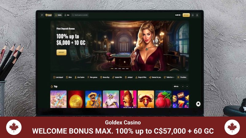 Goldex casino main page