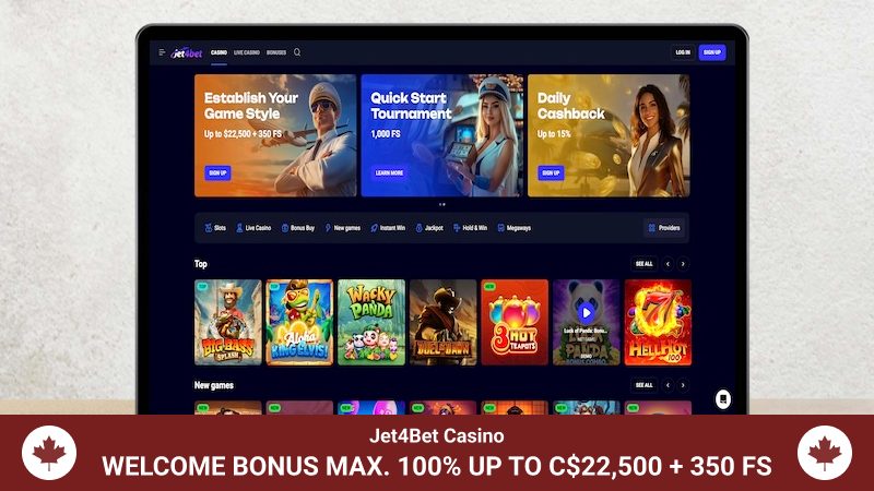 Jet4Bet casino Main Page