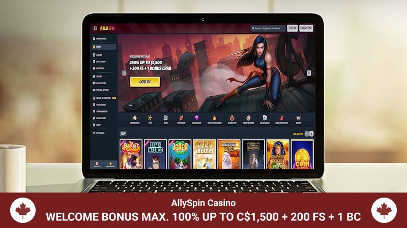 AllySpin Casino Main Page