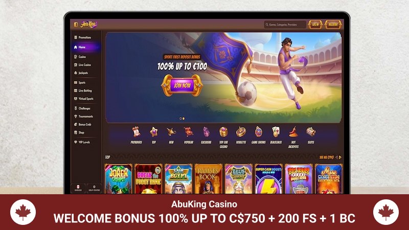 AbuKing casino main page